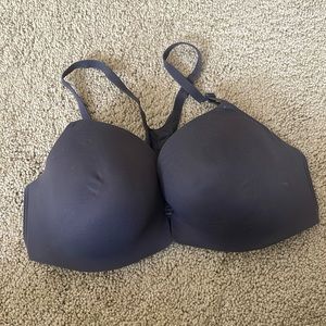 SOMA charcoal grey enbliss front close racer back bra 34D